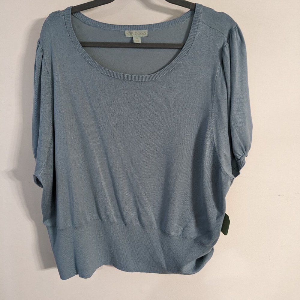 NWT 3x Blue Short Sleeve Sweater